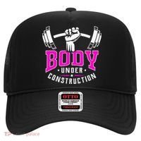 Gym Lovers Body Under Construction Workout Related Gym Rats Hat thumb 0