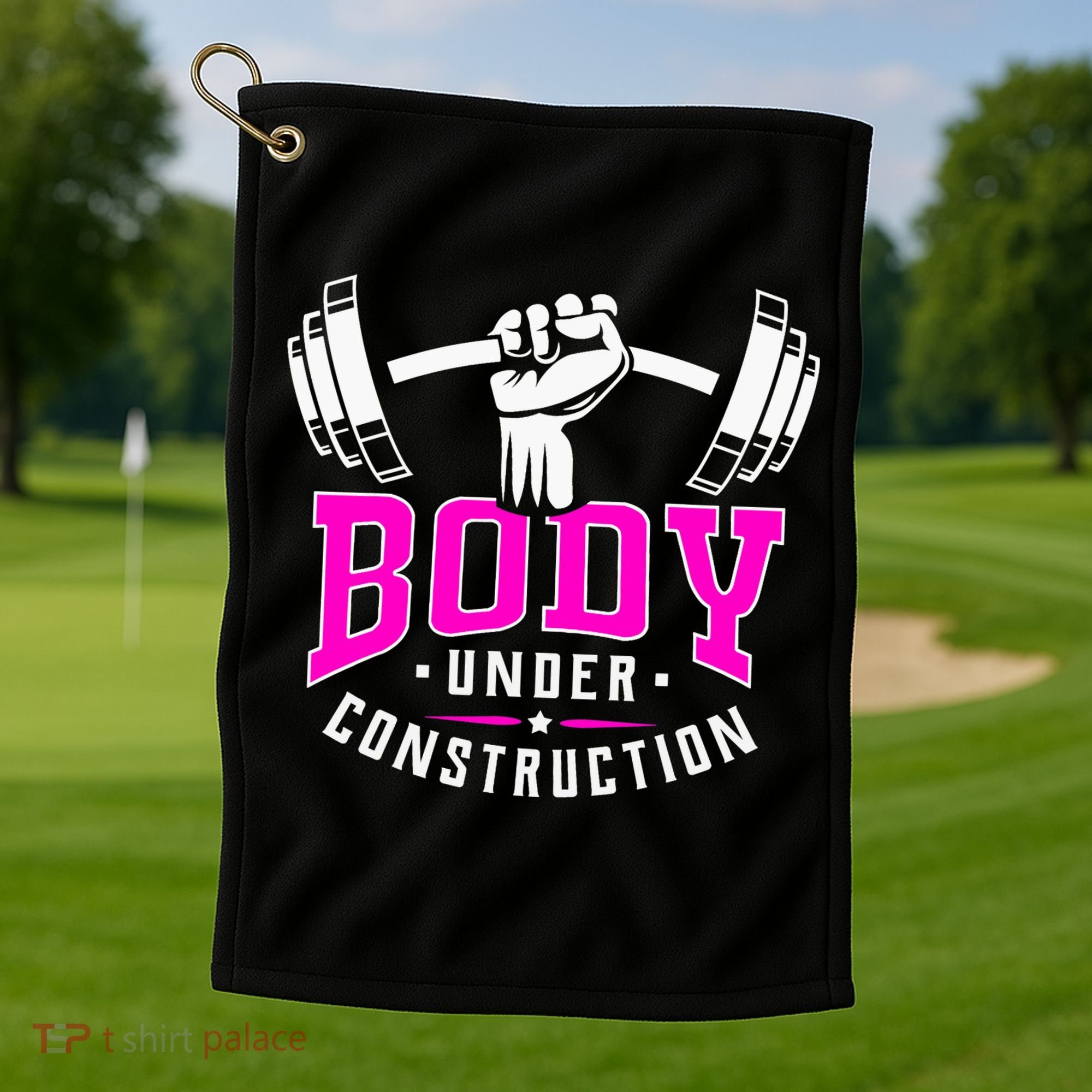 Gym Lovers Body Under Construction Workout Related Gym Rats Golf Towel