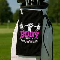 Gym Lovers Body Under Construction Workout Related Gym Rats Golf Towel thumb 2