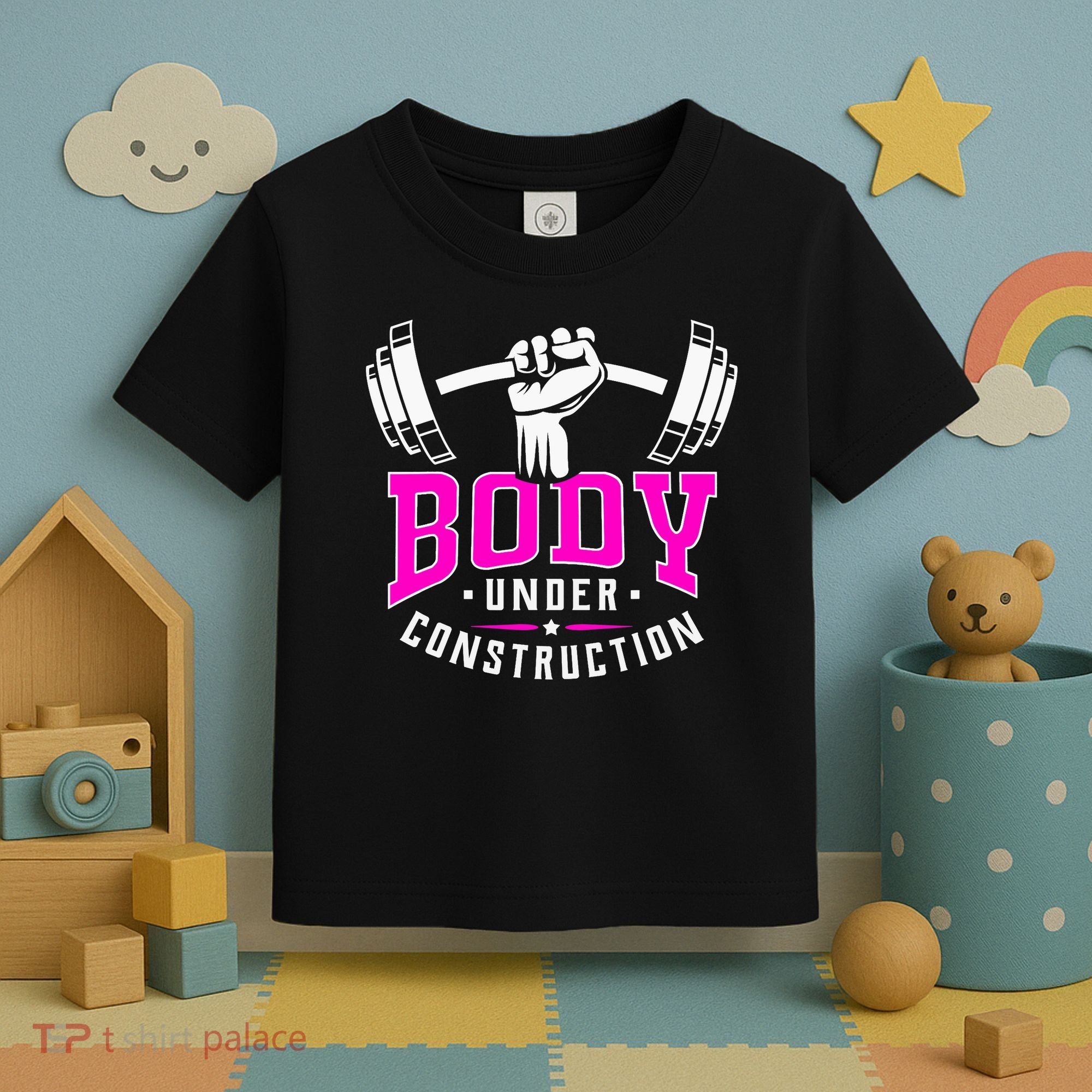 Gym Lovers Body Under Construction Workout Related Gym Rats Toddler T-Shirt