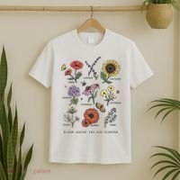 Garden Life Bloom Where You Are Planted Botanican Flowers T-Shirt thumb 2