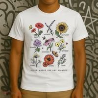 Garden Life Bloom Where You Are Planted Botanican Flowers T-Shirt thumb 3