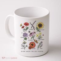 Garden Life Bloom Where You Are Planted Botanican Flowers Coffee Mug thumb 0