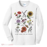 Garden Life Bloom Where You Are Planted Botanican Flowers Kids Long Sleeve Shirt thumb 0