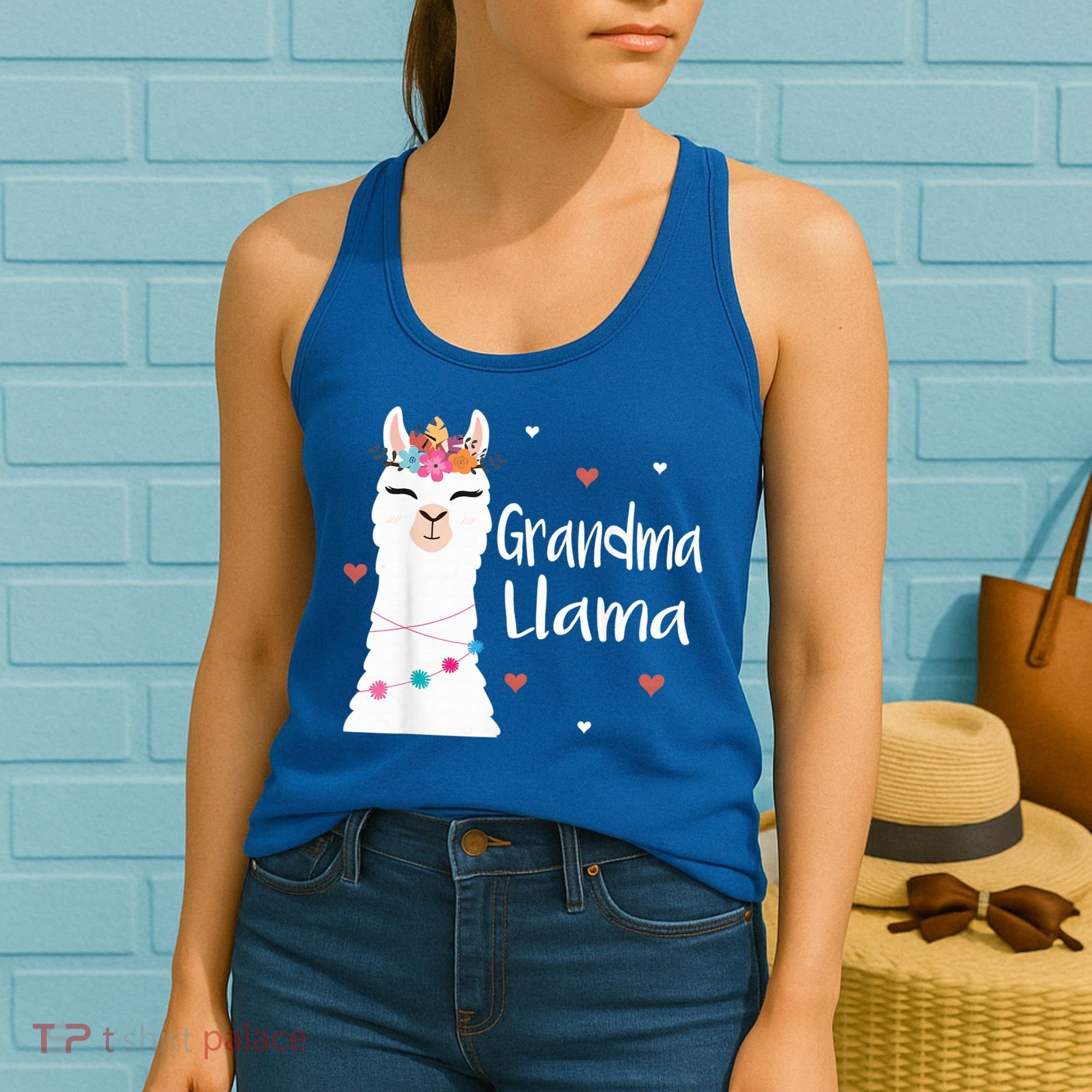 Grandma Llama Cute Llamas Lover Best Grandmother Ever, Mother's Day Women's Tank Top