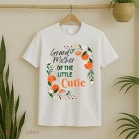 Grandmother Little Cutie Baby Shower Orange 1st Birthday T-Shirt thumb 2