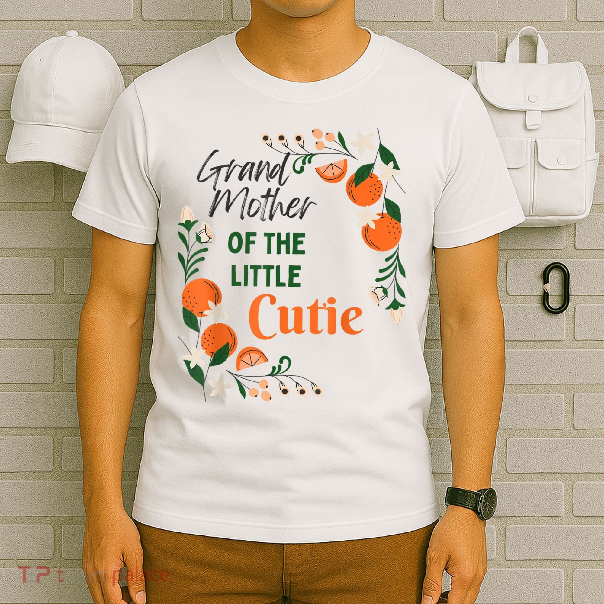 Grandmother Little Cutie Baby Shower Orange 1st Birthday T-Shirt