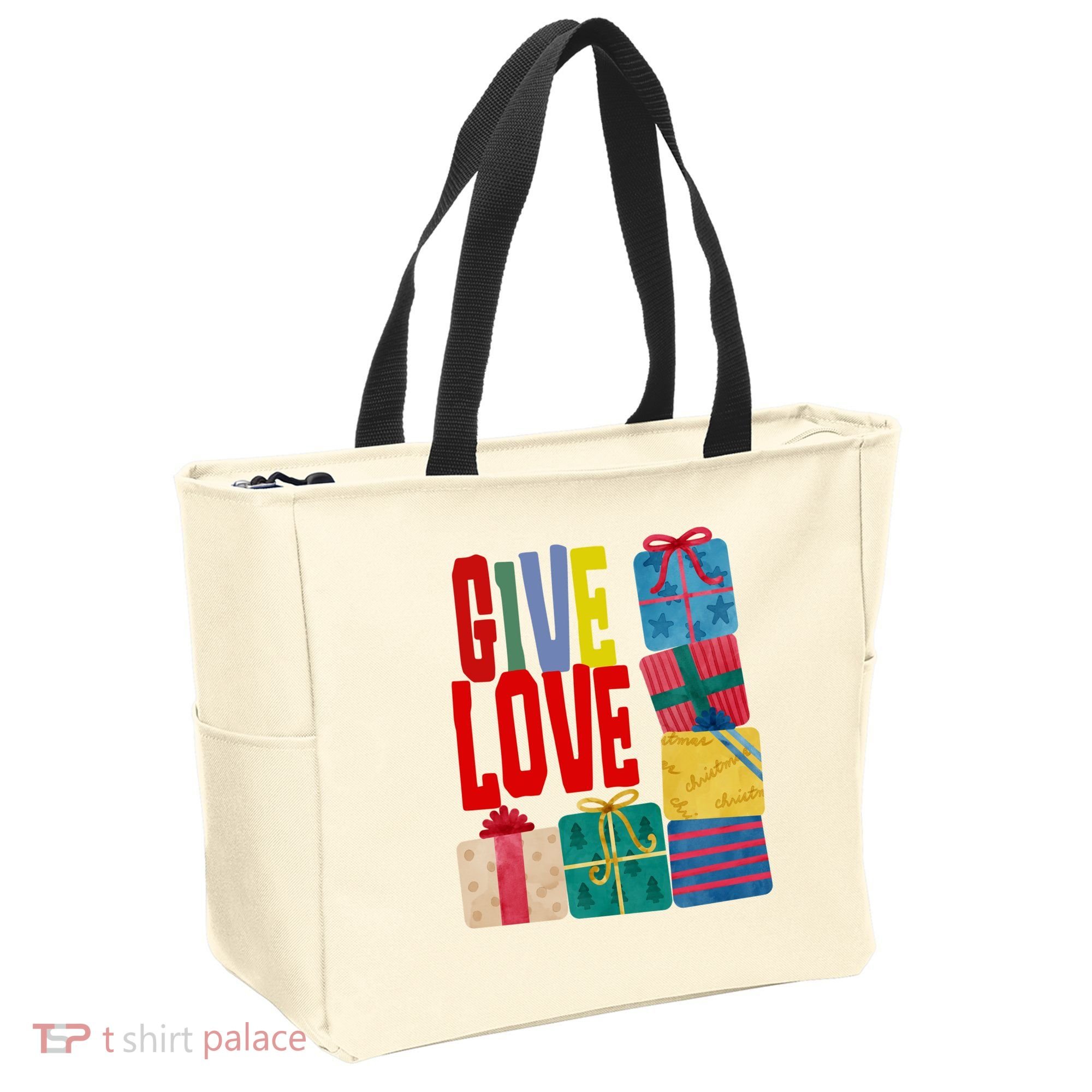Give Love Christmas Holiday Gifts Tote Bag