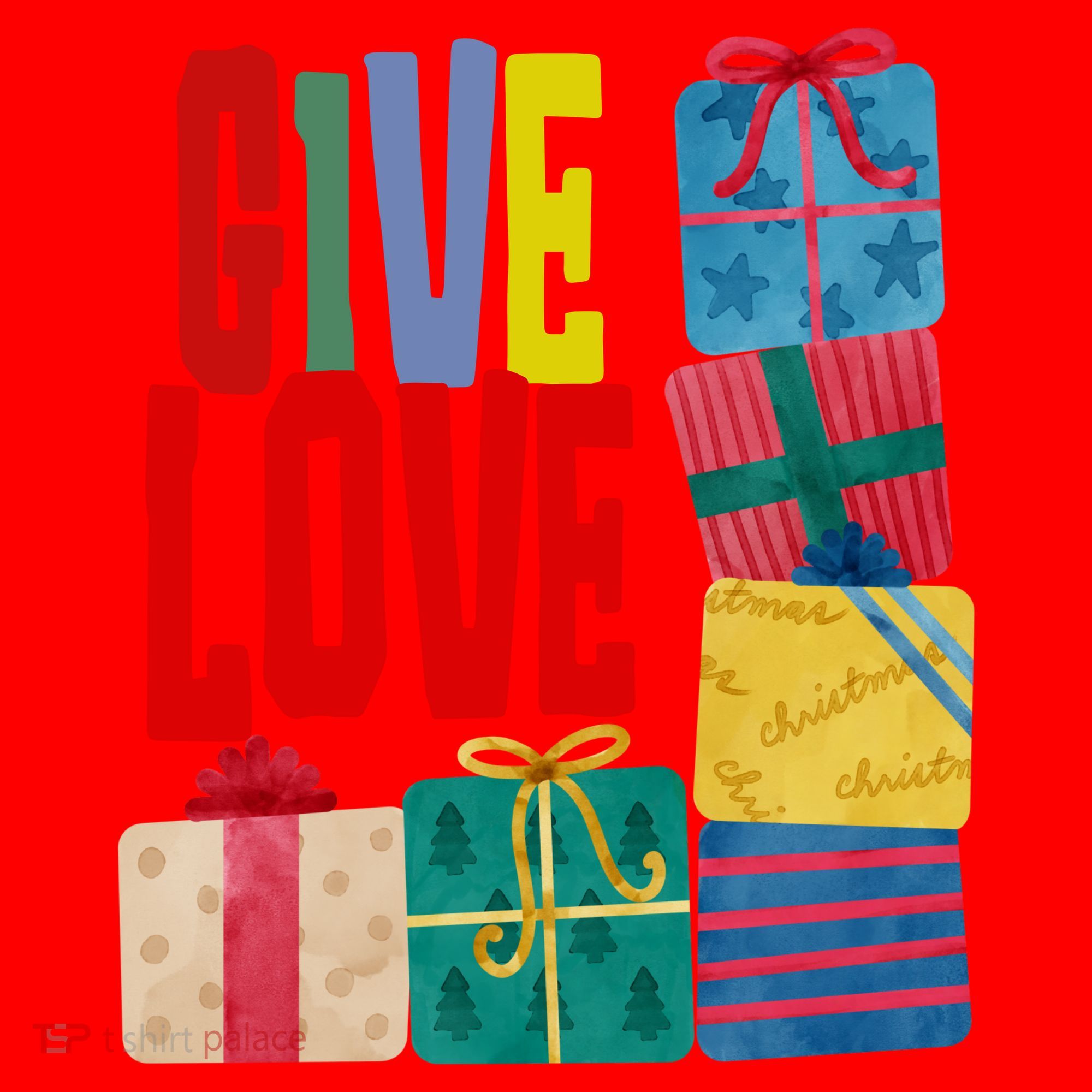 Give Love Christmas Holiday Gifts Santa Hat