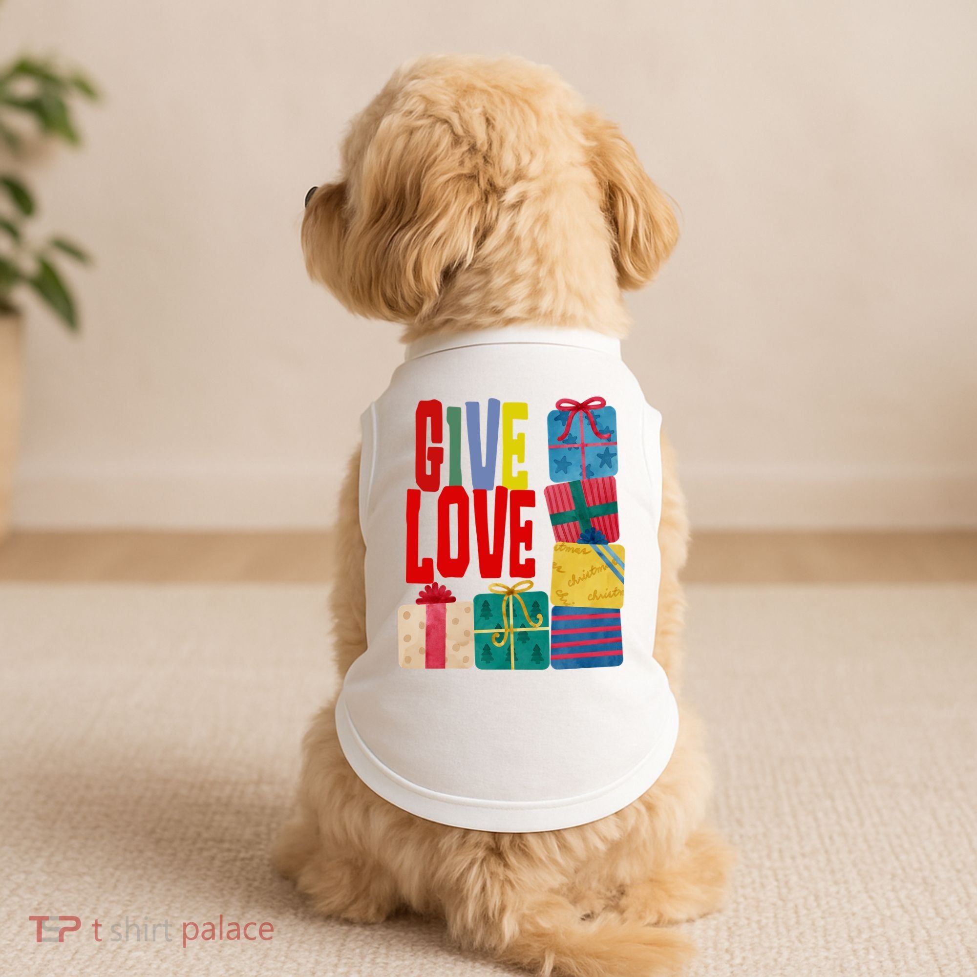 Give Love Christmas Holiday Gifts Doggie Tank