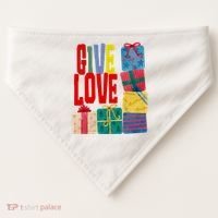 Give Love Christmas Holiday Gifts USA-Made Doggie Bandana thumb 0
