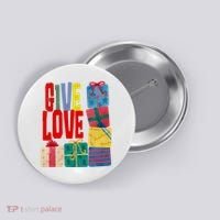 Give Love Christmas Holiday Gifts Button thumb 0