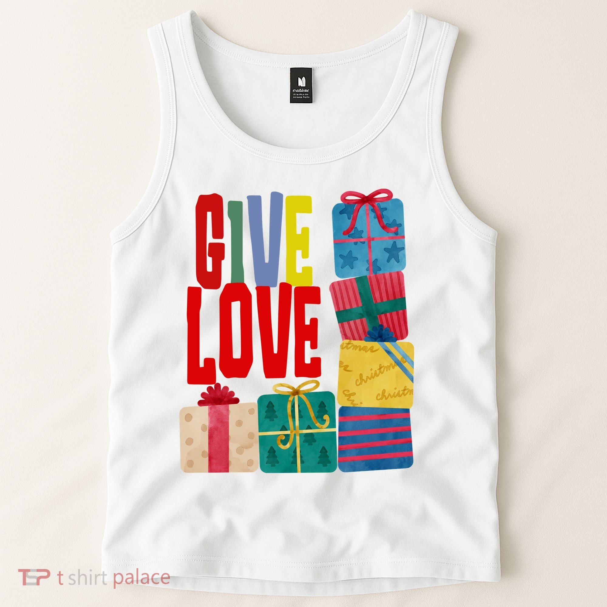 Give Love Christmas Holiday Gifts Tank Top