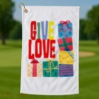 Give Love Christmas Holiday Gifts Golf Towel thumb 1