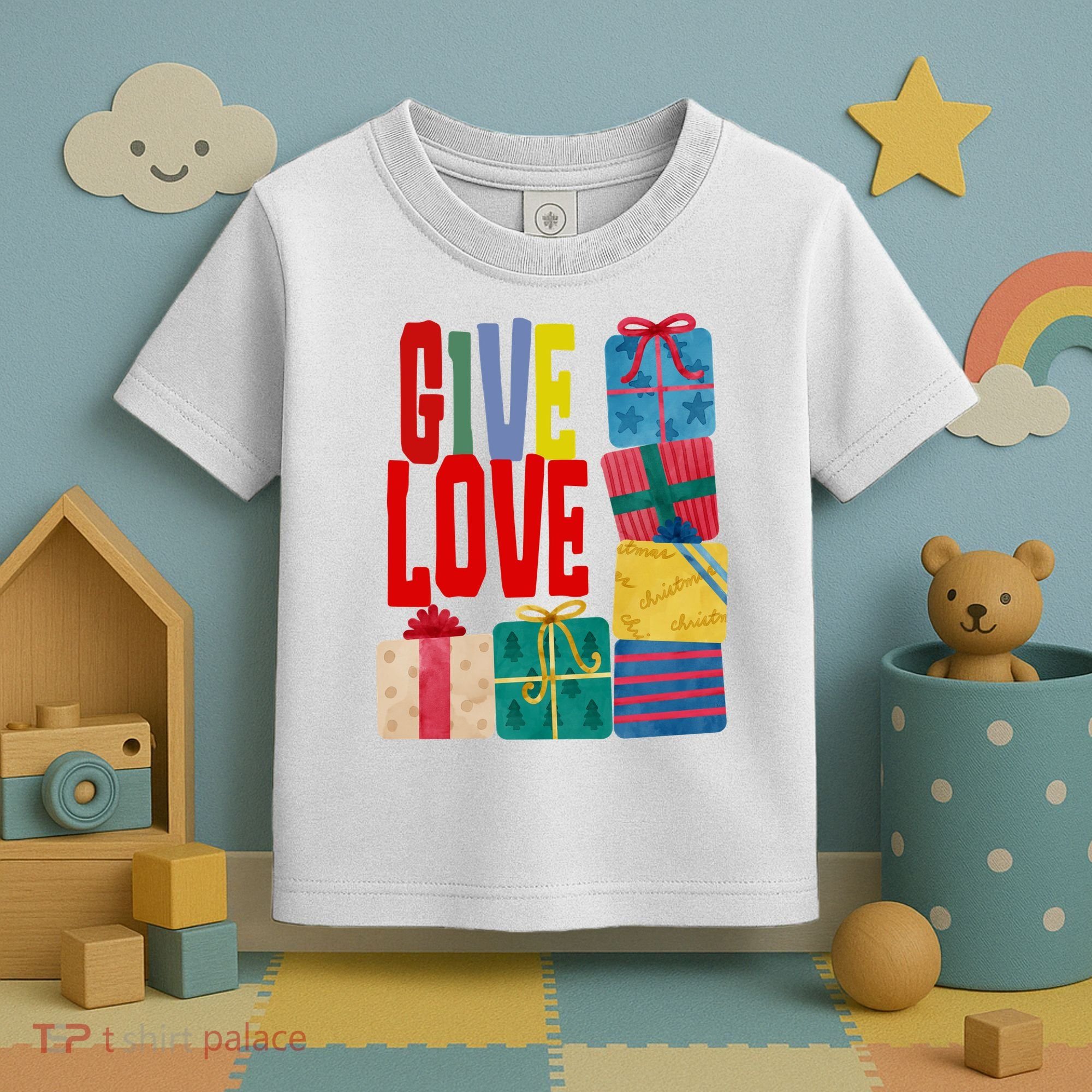 Give Love Christmas Holiday Gifts Toddler T-Shirt