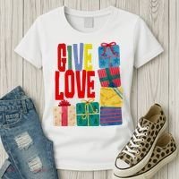 Give Love Christmas Holiday Gifts Women's T-Shirt thumb 3