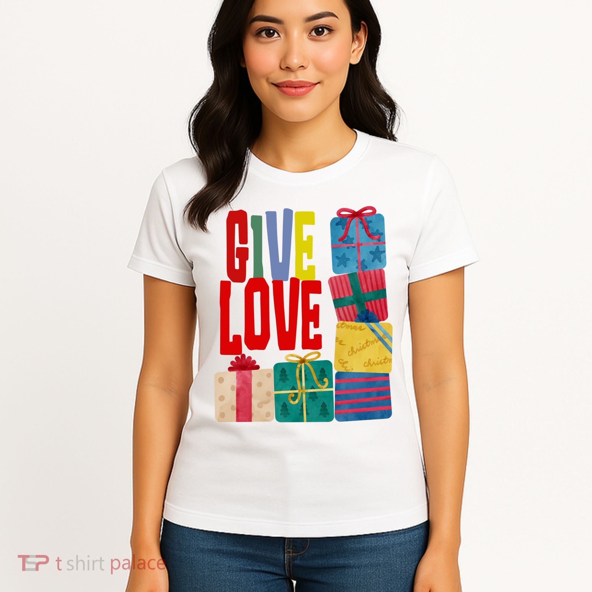 Give Love Christmas Holiday Gifts Women's T-Shirt