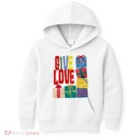 Give Love Christmas Holiday Gifts Kids Hoodie thumb 0