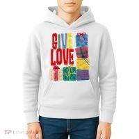 Give Love Christmas Holiday Gifts Kids Hoodie thumb 4