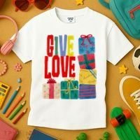 Give Love Christmas Holiday Gifts Kids T-Shirt thumb 3