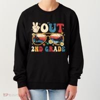 Groovy Last Day Of School Peace Out 2nd Grade Women's Sweatshirt thumb 0