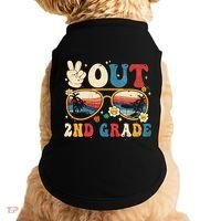Groovy Last Day Of School Peace Out 2nd Grade Doggie Tank thumb 0