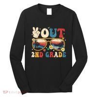 Groovy Last Day Of School Peace Out 2nd Grade Long Sleeve Shirt thumb 0