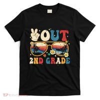 Groovy Last Day Of School Peace Out 2nd Grade T-Shirt thumb 0