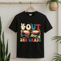 Groovy Last Day Of School Peace Out 2nd Grade T-Shirt thumb 2