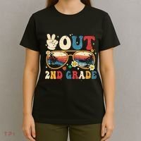 Groovy Last Day Of School Peace Out 2nd Grade T-Shirt thumb 4