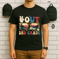 Groovy Last Day Of School Peace Out 2nd Grade T-Shirt thumb 6