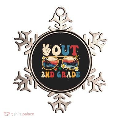 Groovy Last Day Of School Peace Out 2nd Grade Ornament