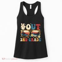 Groovy Last Day Of School Peace Out 2nd Grade Women's Tank Top thumb 0