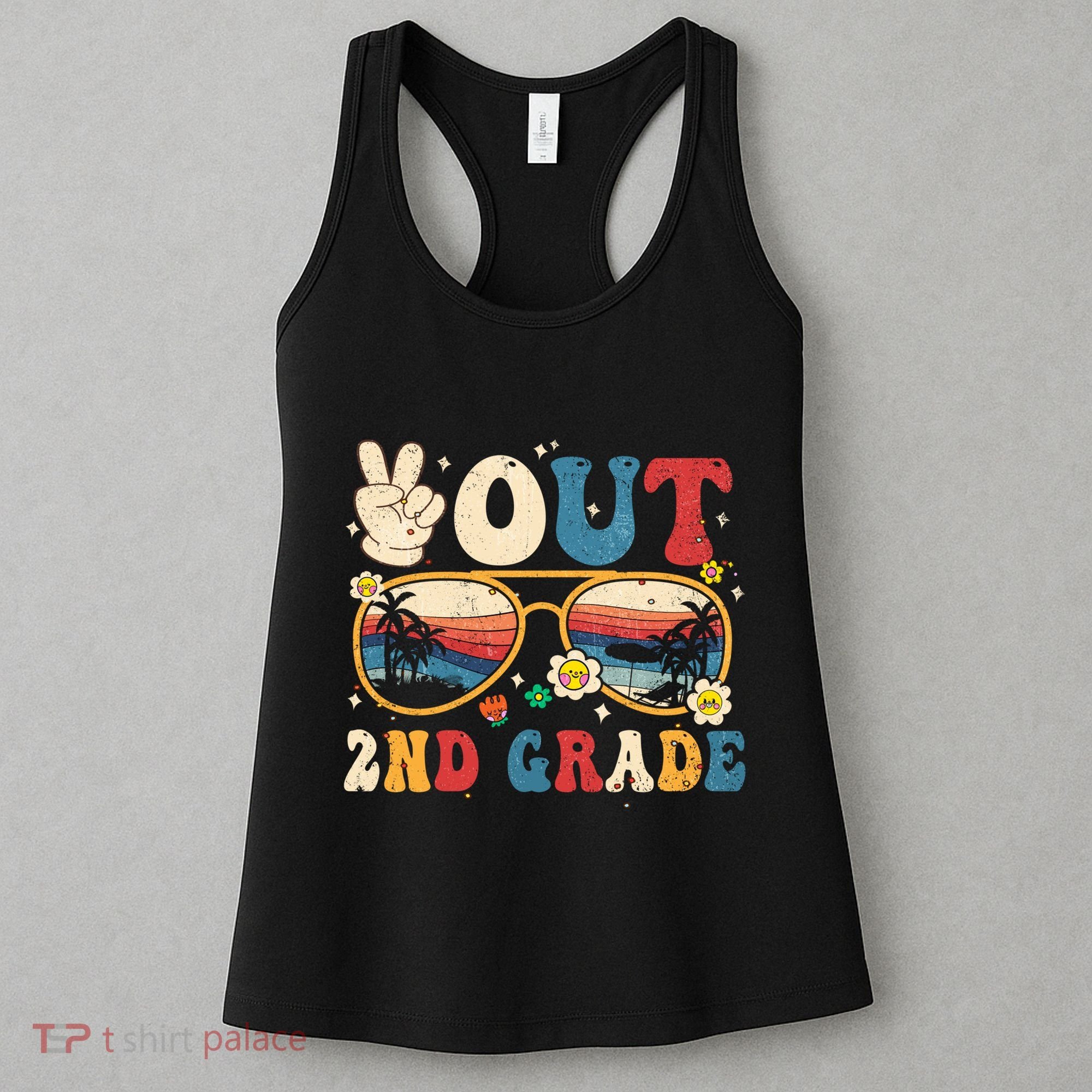 Groovy Last Day Of School Peace Out 2nd Grade Women's Tank Top