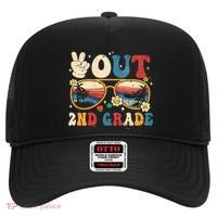 Groovy Last Day Of School Peace Out 2nd Grade Hat thumb 0