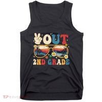 Groovy Last Day Of School Peace Out 2nd Grade Tank Top thumb 0