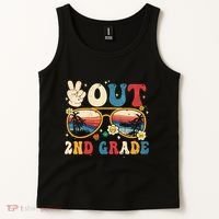 Groovy Last Day Of School Peace Out 2nd Grade Tank Top thumb 2