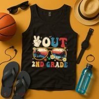 Groovy Last Day Of School Peace Out 2nd Grade Tank Top thumb 4