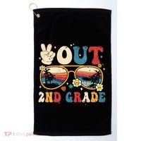 Groovy Last Day Of School Peace Out 2nd Grade Golf Towel thumb 0