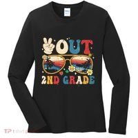 Groovy Last Day Of School Peace Out 2nd Grade Women's Long Sleeve Shirt thumb 0