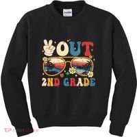 Groovy Last Day Of School Peace Out 2nd Grade Kids Sweatshirt thumb 0