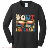 Groovy Last Day Of School Peace Out 2nd Grade Kids Long Sleeve Shirt thumb 0