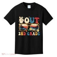 Groovy Last Day Of School Peace Out 2nd Grade Kids T-Shirt thumb 0