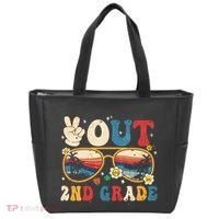 Groovy Last Day Of School Peace Out 2nd Grade Tote Bag thumb 0