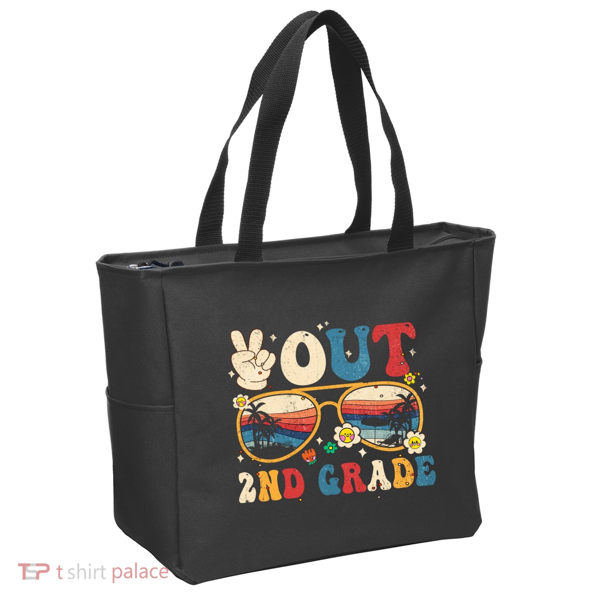 Groovy Last Day Of School Peace Out 2nd Grade Tote Bag
