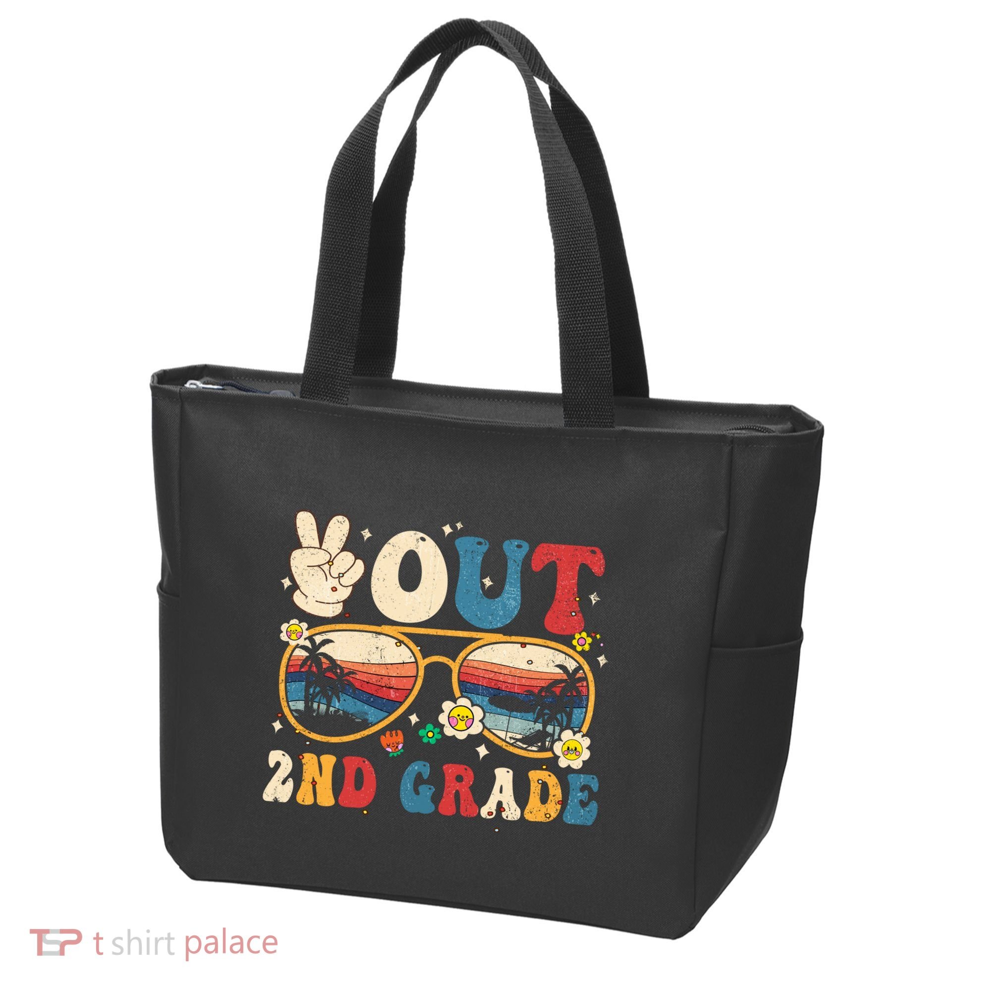 Groovy Last Day Of School Peace Out 2nd Grade Tote Bag