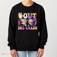 Groovy Last Day Of School Peace Out 2nd Grade Women's Sweatshirt thumb 0