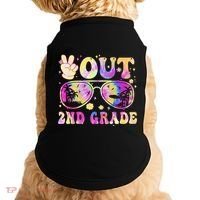 Groovy Last Day Of School Peace Out 2nd Grade Doggie Tank thumb 0