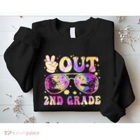 Groovy Last Day Of School Peace Out 2nd Grade Sweatshirt thumb 2
