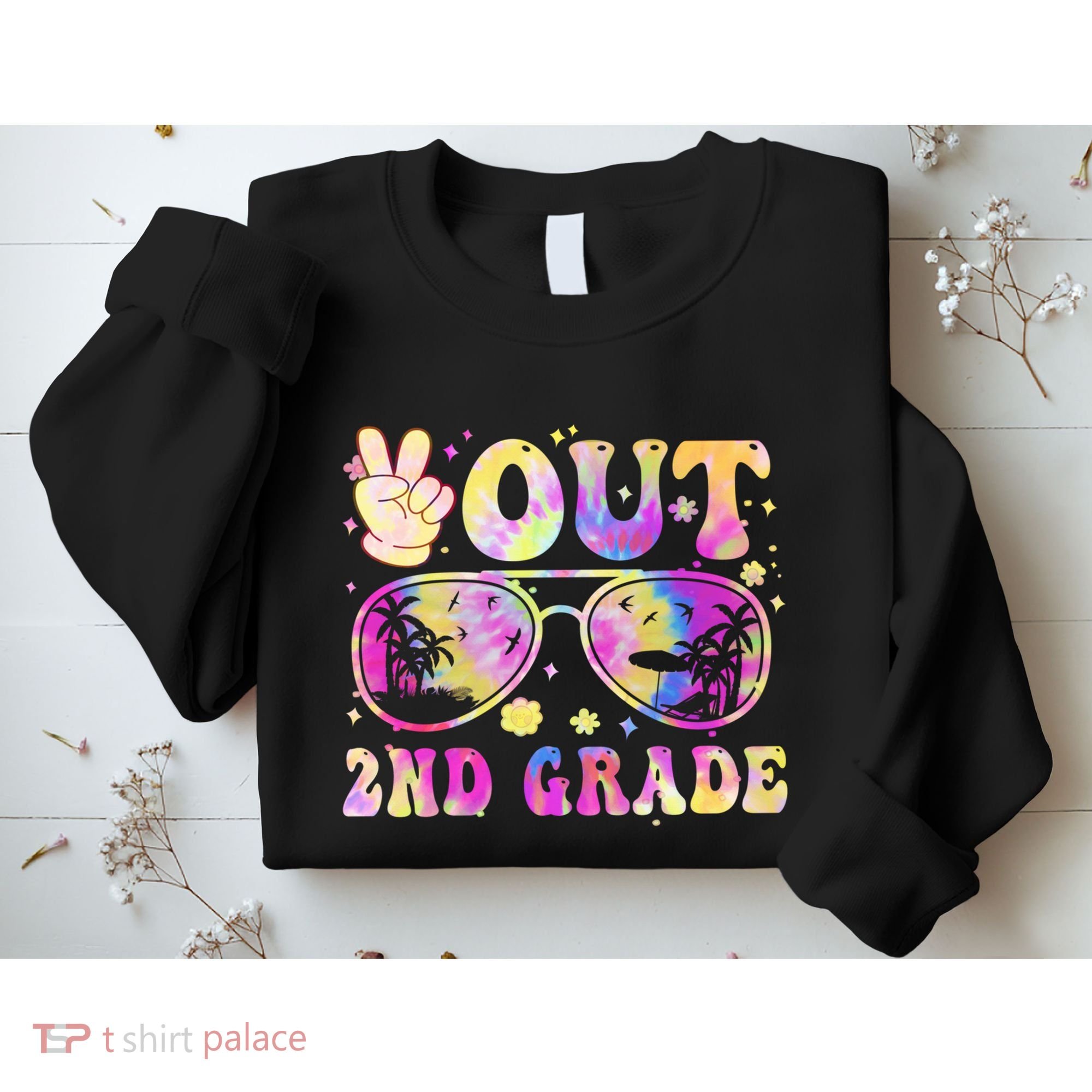 Groovy Last Day Of School Peace Out 2nd Grade Sweatshirt